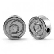 Hematite bead rose 8mm Anthracite grey